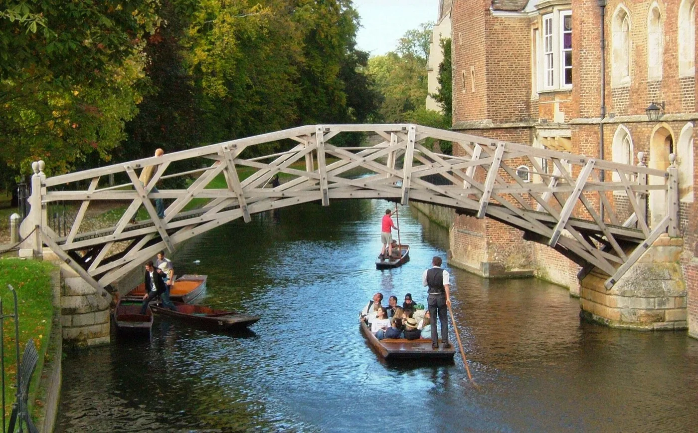 The Mathematical Bridge with punts on the Cam