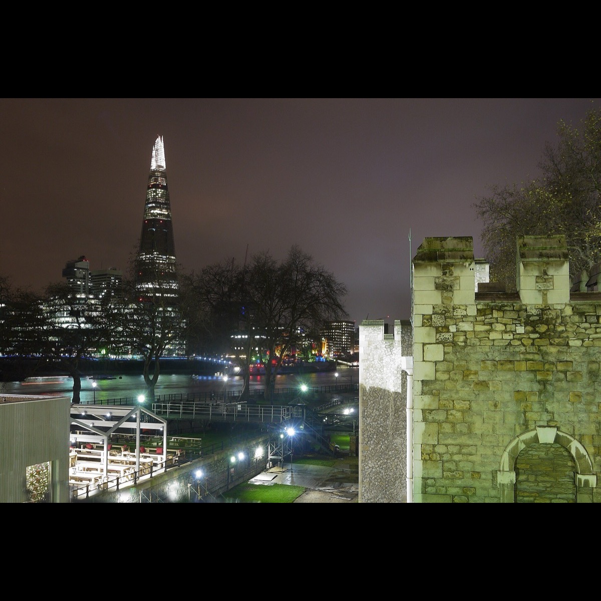 The London skyline at night