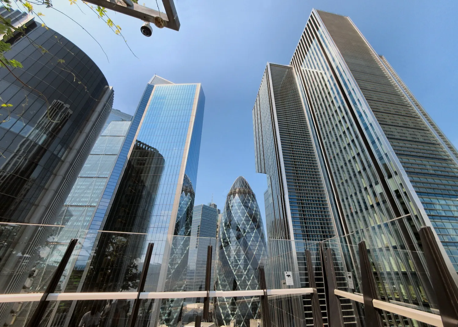 The Gherkin, seen from The Garden at 120